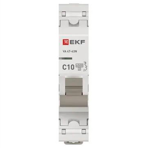 Автомат 1Р 10А C 4,5кА ВА47-63N EKF PROxima