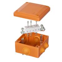 Коробка 100*100*50 квадрат оранжевый IP55 огнестойкая с клем 5*20А