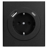 MIELE STRONG Розетка 1-ая с/з с/у з/ш 16А с USB A+C быстрой зарядки 5В/3А антрацит KRANZ
