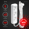 Удлинитель 3-мест 10м ПВС 3*1 белый выкл ЭРА  Greenline