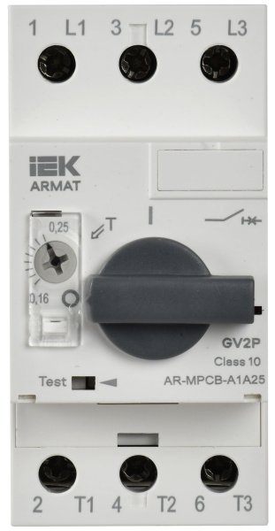Автомат защиты двигателя 0,16-0,25А GV2P IEK ARMAT