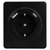MIELE ROUND Розетка 1-ая с/з с/у з/ш 16А с USB A+C быстрой зарядки 5В/3А черная KRANZ